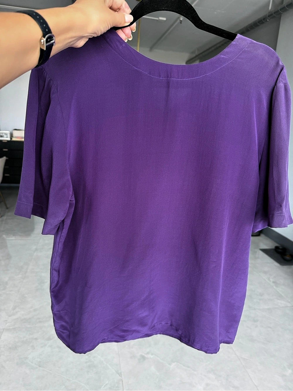 Christie&Jill 100% Silk Blouse in Purple Size Large